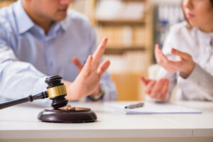 discussing alimony case with attorney